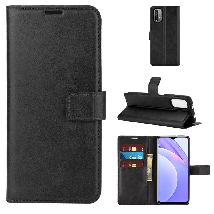 For Xiaomi Redmi Note 9 4G/Redmi  9 Power Retro Calf Pattern Buckle Card Wallet Left and Right Flip Phone Holster with Bracket Function