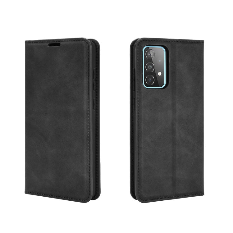 For Samsung Galaxy A52 5G / 4G Retro-skin Business Magnetic Suction Leather Case with Holder & Card Slots & Wallet
