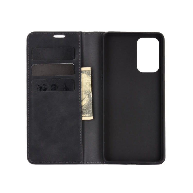 For Samsung Galaxy A52 5G / 4G Retro-skin Business Magnetic Suction Leather Case with Holder & Card Slots & Wallet