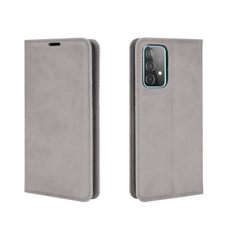 For Samsung Galaxy A52 5G / 4G Retro-skin Business Magnetic Suction Leather Case with Holder & Card Slots & Wallet