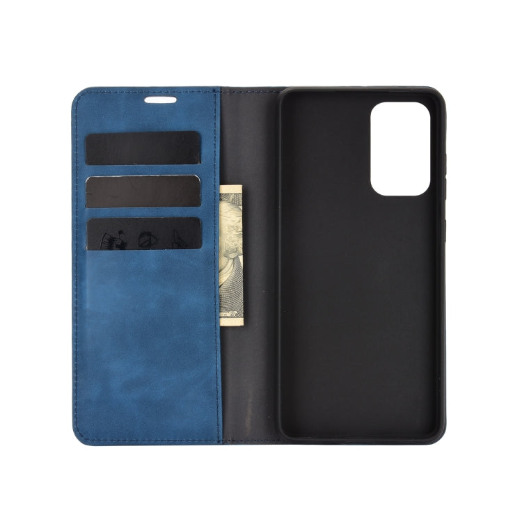 For Samsung Galaxy A52 5G / 4G Retro-skin Business Magnetic Suction Leather Case with Holder & Card Slots & Wallet
