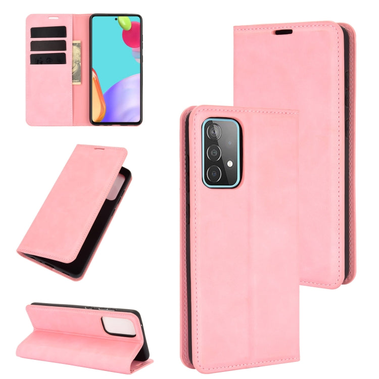 For Samsung Galaxy A52 5G / 4G Retro-skin Business Magnetic Suction Leather Case with Holder & Card Slots & Wallet