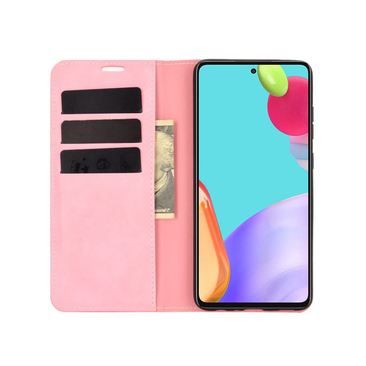 For Samsung Galaxy A52 5G / 4G Retro-skin Business Magnetic Suction Leather Case with Holder & Card Slots & Wallet