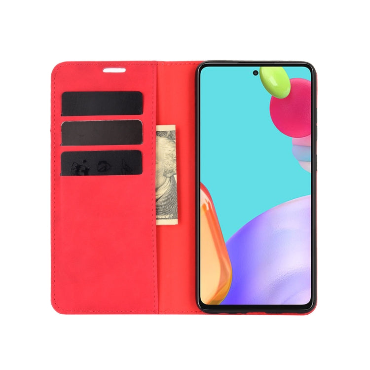 For Samsung Galaxy A52 5G / 4G Retro-skin Business Magnetic Suction Leather Case with Holder & Card Slots & Wallet