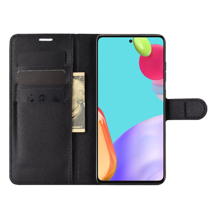 For Samsung Galaxy A52 5G / 4G Litchi Texture Horizontal Flip Protective Case with Holder & Card Slots & Wallet