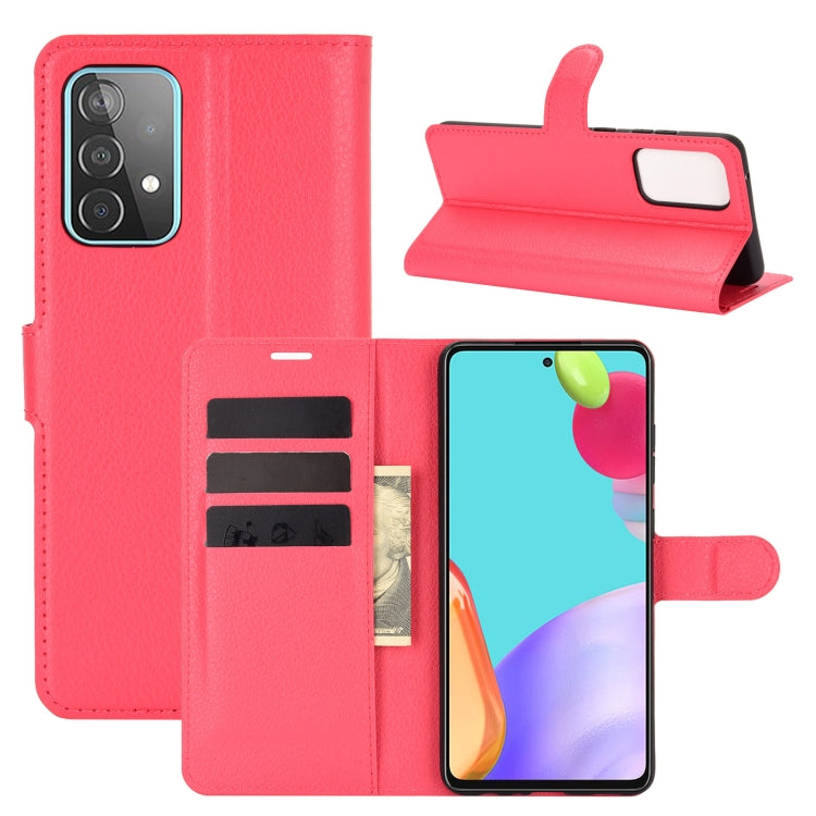 For Samsung Galaxy A52 5G / 4G Litchi Texture Horizontal Flip Protective Case with Holder & Card Slots & Wallet