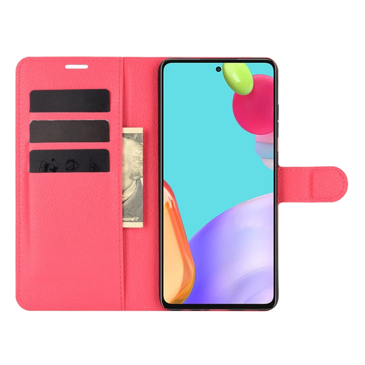For Samsung Galaxy A52 5G / 4G Litchi Texture Horizontal Flip Protective Case with Holder & Card Slots & Wallet