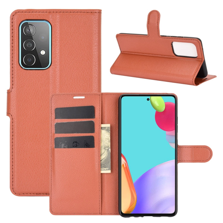For Samsung Galaxy A52 5G / 4G Litchi Texture Horizontal Flip Protective Case with Holder & Card Slots & Wallet
