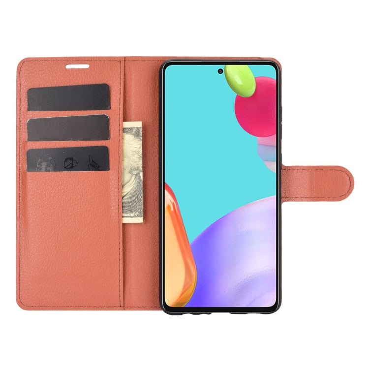 For Samsung Galaxy A52 5G / 4G Litchi Texture Horizontal Flip Protective Case with Holder & Card Slots & Wallet
