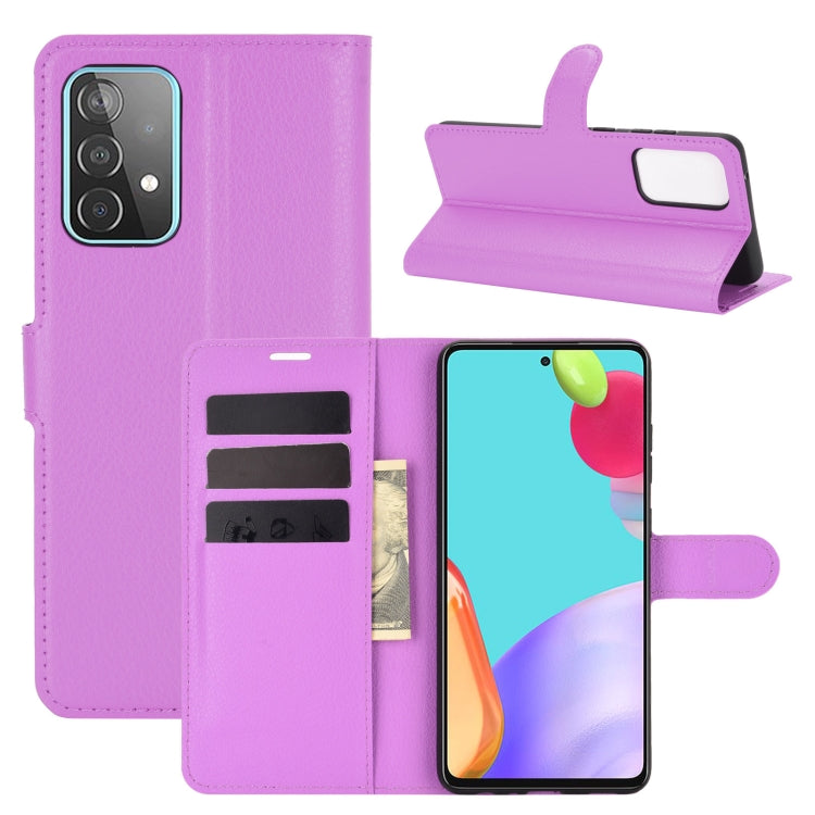For Samsung Galaxy A52 5G / 4G Litchi Texture Horizontal Flip Protective Case with Holder & Card Slots & Wallet
