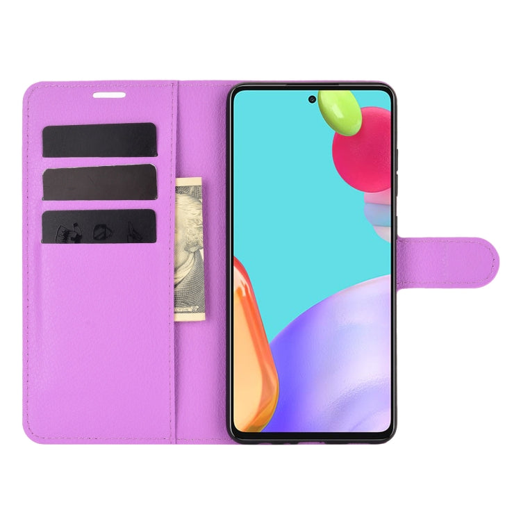 For Samsung Galaxy A52 5G / 4G Litchi Texture Horizontal Flip Protective Case with Holder & Card Slots & Wallet