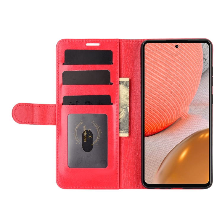 For Samsung Galaxy A72 5G / 4G R64 Texture Single Horizontal Flip Protective Case with Holder & Card Slots & Wallet& Photo Frame