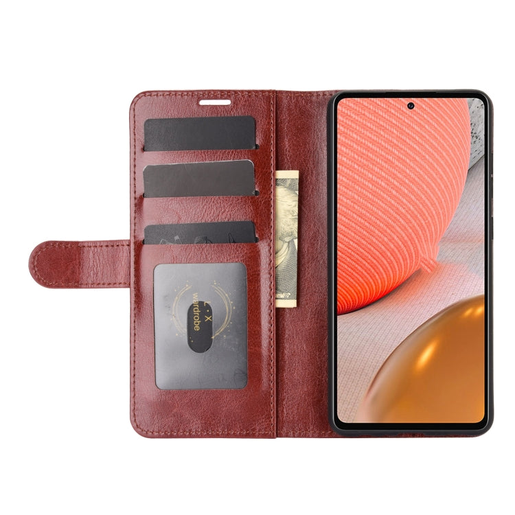 For Samsung Galaxy A72 5G / 4G R64 Texture Single Horizontal Flip Protective Case with Holder & Card Slots & Wallet& Photo Frame