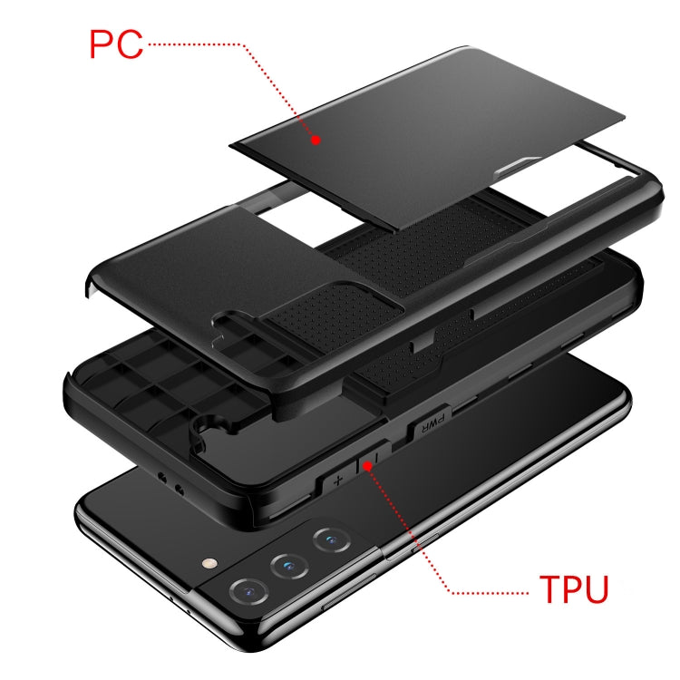 For Samsung Galaxy S21+ 5G Shockproof Armor Protective Case with Card Slot