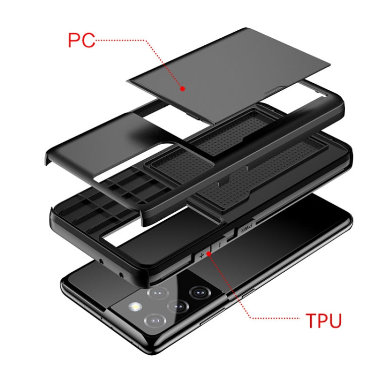 For Samsung Galaxy S21 Ultra 5G Shockproof Armor Protective Case with Card Slot