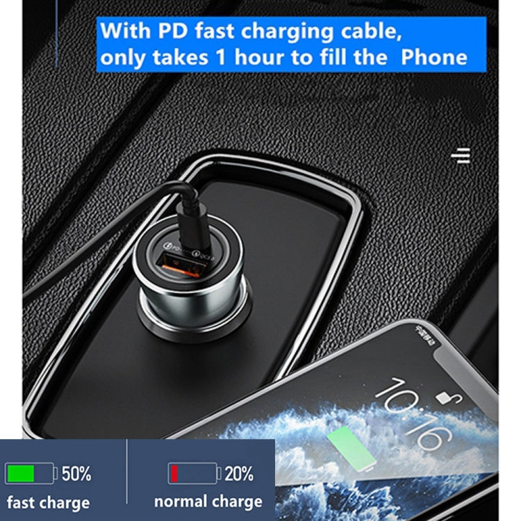 XJ-038 PD + QC3.0 Dual Port Fast Charging Car Charger
