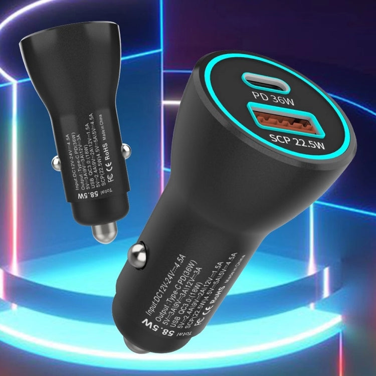 XJ-038 PD + QC3.0 Dual Port Fast Charging Car Charger with 8 Pin Data Cable