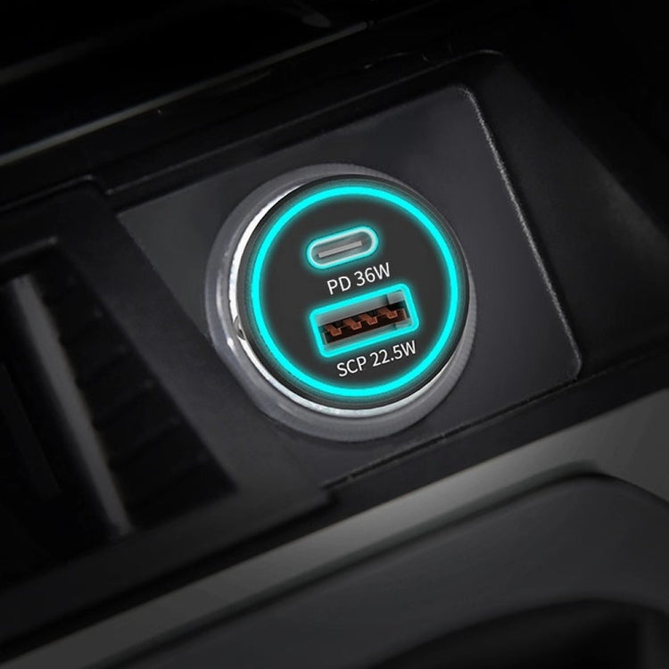 XJ-038 PD + QC3.0 Dual Port Fast Charging Car Charger with 8 Pin Data Cable