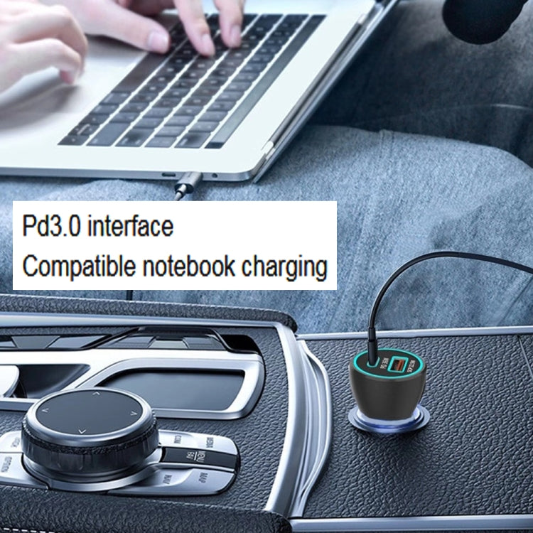 XJ-038 PD + QC3.0 Dual Port Fast Charging Car Charger with 8 Pin Data Cable