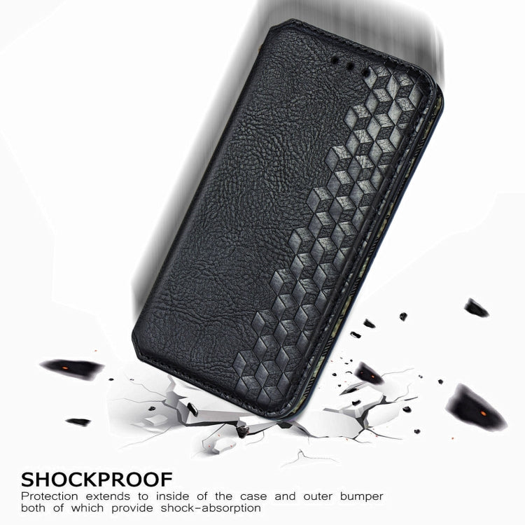For Xiaomi POCO M3 Cubic Grid Pressed Horizontal Flip Magnetic PU Leather Case with Holder & Card Slots & Wallet