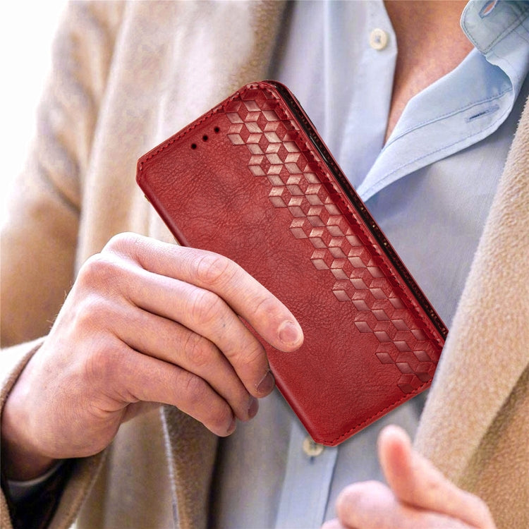 For Xiaomi POCO M3 Cubic Grid Pressed Horizontal Flip Magnetic PU Leather Case with Holder & Card Slots & Wallet
