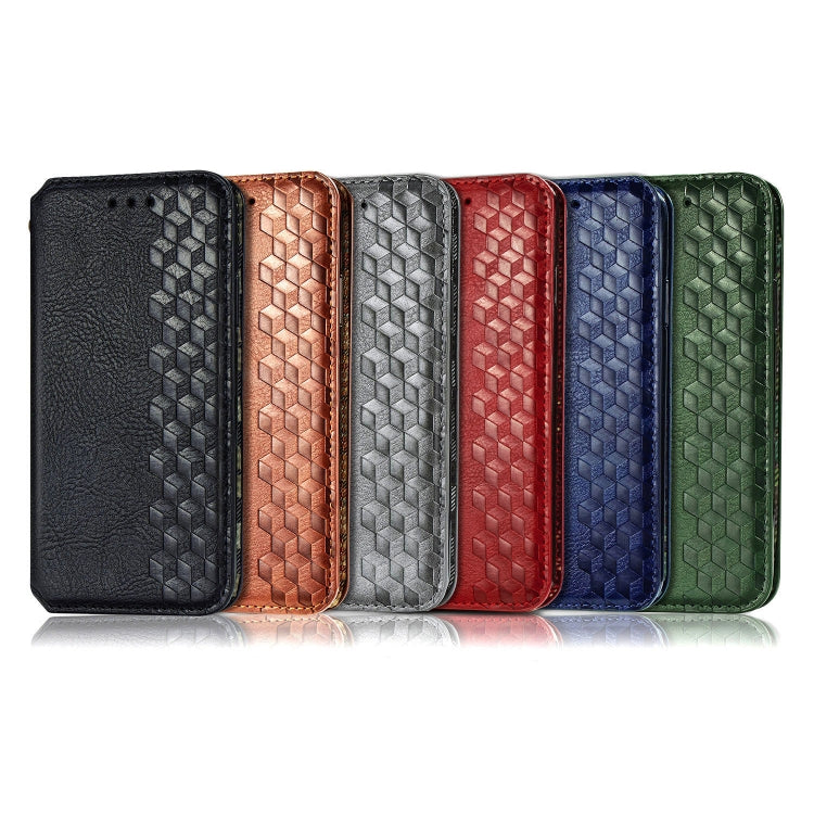 For Xiaomi POCO M3 Cubic Grid Pressed Horizontal Flip Magnetic PU Leather Case with Holder & Card Slots & Wallet