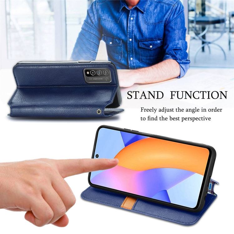 For Huawei Honor 10 X Lite Cubic Grid Pressed Horizontal Flip Magnetic PU Leather Case with Holder & Card Slots & Wallet