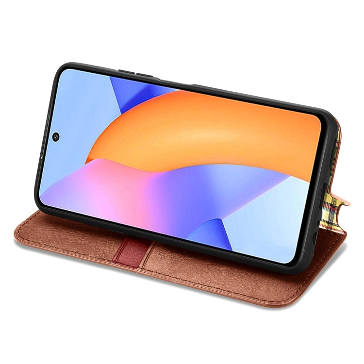 For Huawei Honor 10 X Lite Cubic Grid Pressed Horizontal Flip Magnetic PU Leather Case with Holder & Card Slots & Wallet