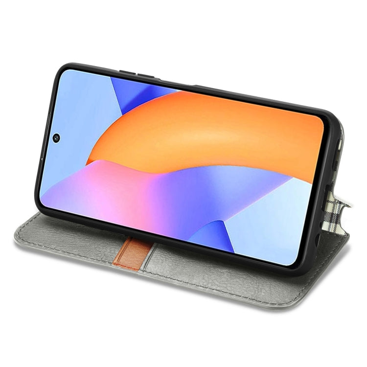 For Huawei Honor 10 X Lite Cubic Grid Pressed Horizontal Flip Magnetic PU Leather Case with Holder & Card Slots & Wallet