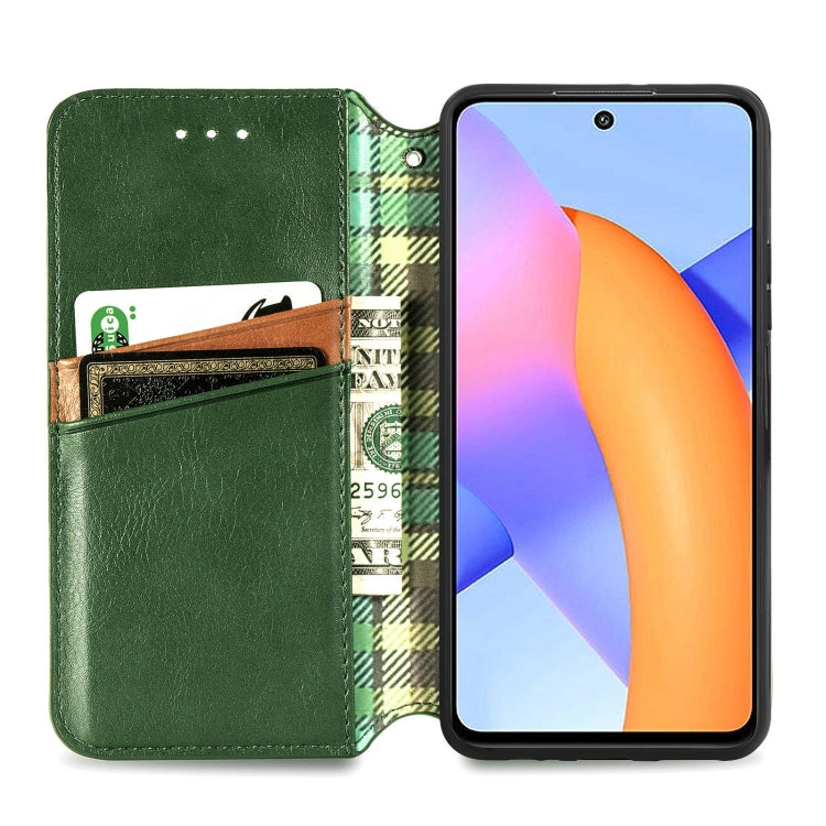 For Huawei Honor 10 X Lite Cubic Grid Pressed Horizontal Flip Magnetic PU Leather Case with Holder & Card Slots & Wallet