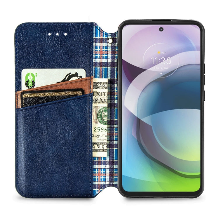 For Motorola MOTO G 5G Cubic Grid Pressed Horizontal Flip Magnetic PU Leather Case with Holder & Card Slots & Wallet