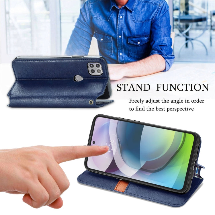 For Motorola MOTO G 5G Cubic Grid Pressed Horizontal Flip Magnetic PU Leather Case with Holder & Card Slots & Wallet