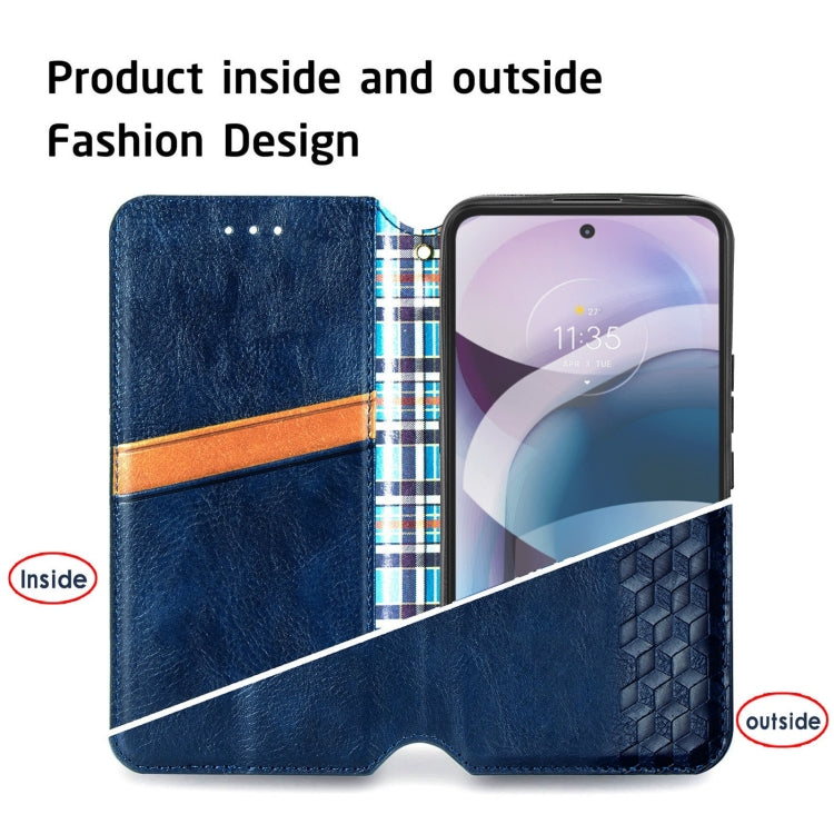 For Motorola MOTO G 5G Cubic Grid Pressed Horizontal Flip Magnetic PU Leather Case with Holder & Card Slots & Wallet