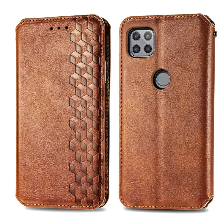 For Motorola MOTO G 5G Cubic Grid Pressed Horizontal Flip Magnetic PU Leather Case with Holder & Card Slots & Wallet