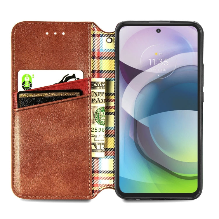 For Motorola MOTO G 5G Cubic Grid Pressed Horizontal Flip Magnetic PU Leather Case with Holder & Card Slots & Wallet