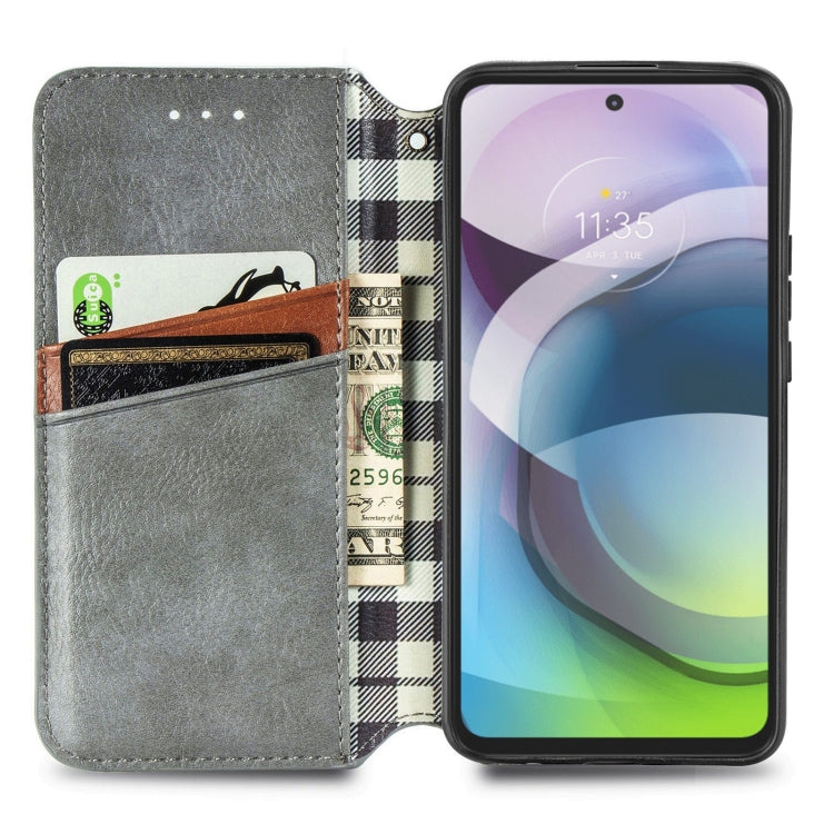 For Motorola MOTO G 5G Cubic Grid Pressed Horizontal Flip Magnetic PU Leather Case with Holder & Card Slots & Wallet