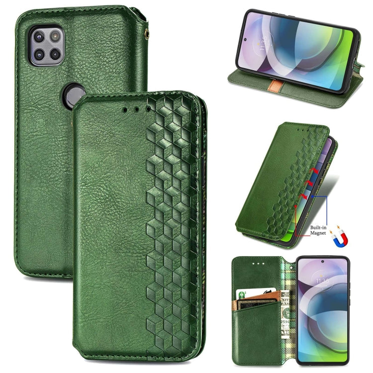 For Motorola MOTO G 5G Cubic Grid Pressed Horizontal Flip Magnetic PU Leather Case with Holder & Card Slots & Wallet