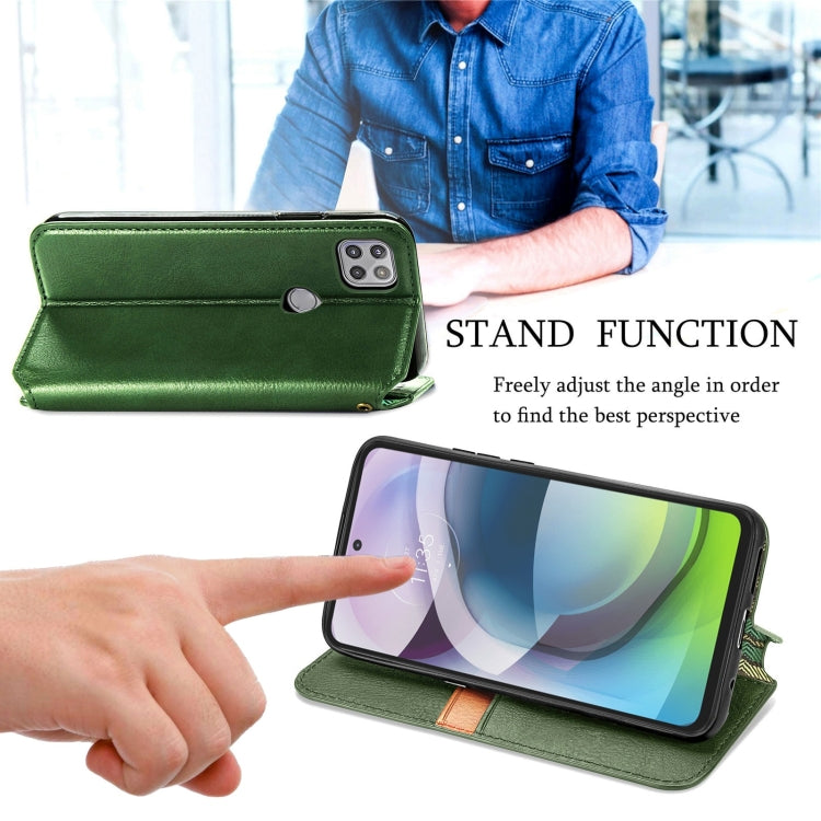 For Motorola MOTO G 5G Cubic Grid Pressed Horizontal Flip Magnetic PU Leather Case with Holder & Card Slots & Wallet