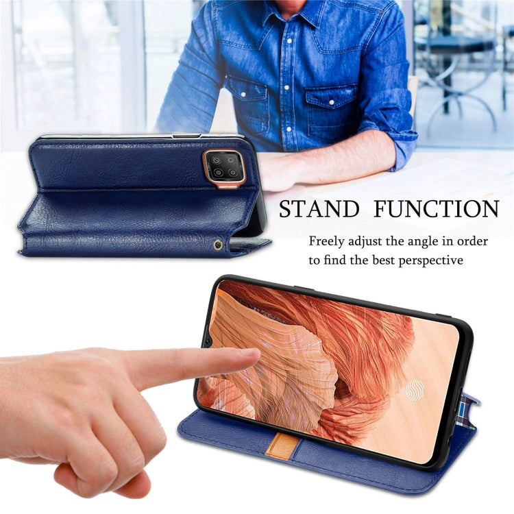 For OPPO F17 Cubic Grid Pressed Horizontal Flip Magnetic PU Leather Case with Holder & Card Slots & Wallet