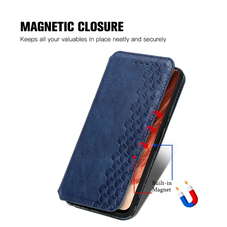 For OPPO F17 Cubic Grid Pressed Horizontal Flip Magnetic PU Leather Case with Holder & Card Slots & Wallet