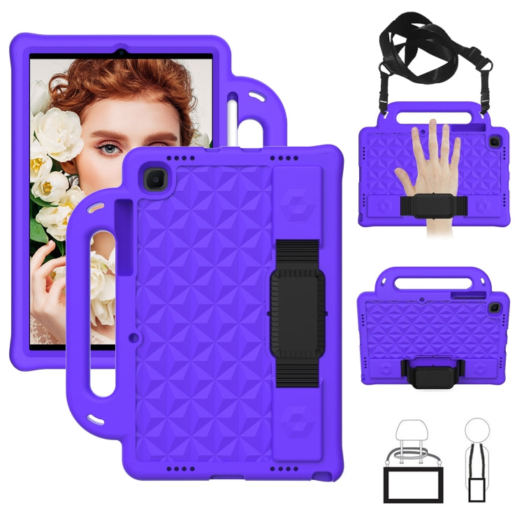 For Galaxy Tab A7 10.4(2020) T500/T505 Diamond Series EVA  Anti-Fall Shockproof Sleeve Protective Shell Case with Holder & Strap