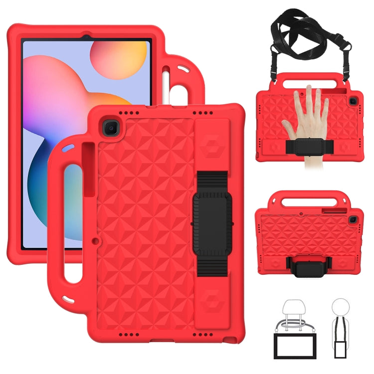 For Galaxy Tab S6 Lite P610/P615 Diamond Series EVA  Anti-Fall Shockproof Sleeve Protective Shell Case with Holder & Strap