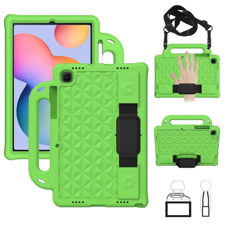 For Galaxy Tab S6 Lite P610/P615 Diamond Series EVA  Anti-Fall Shockproof Sleeve Protective Shell Case with Holder & Strap