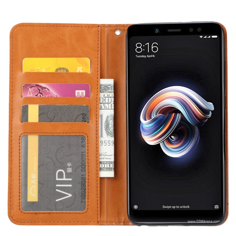 Knead Skin Texture Horizontal Flip Leather Case for Xiaomi Redmi Note 5 / Note 5 Pro, with Photo Frame & Holder & Card Slots & Wallet