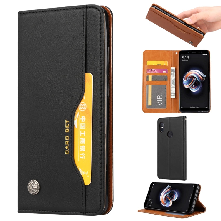 Knead Skin Texture Horizontal Flip Leather Case for Xiaomi Redmi Note 5 / Note 5 Pro, with Photo Frame & Holder & Card Slots & Wallet