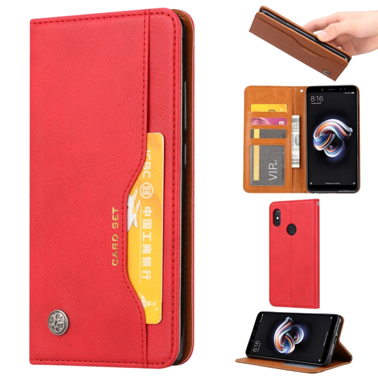 Knead Skin Texture Horizontal Flip Leather Case for Xiaomi Redmi Note 5 / Note 5 Pro, with Photo Frame & Holder & Card Slots & Wallet