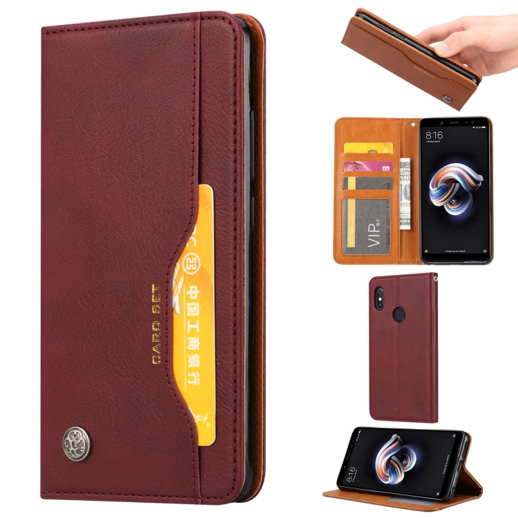 Knead Skin Texture Horizontal Flip Leather Case for Xiaomi Redmi Note 5 / Note 5 Pro, with Photo Frame & Holder & Card Slots & Wallet