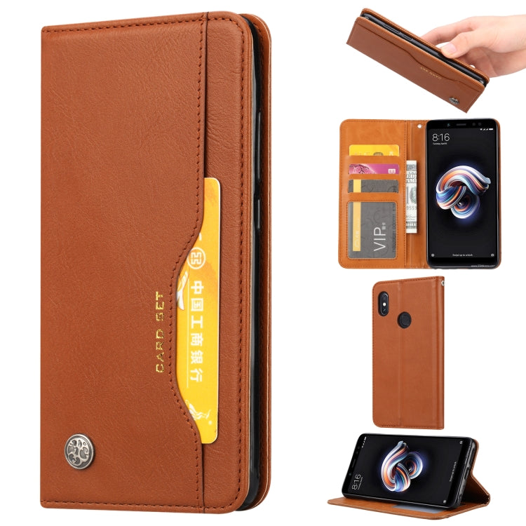 Knead Skin Texture Horizontal Flip Leather Case for Xiaomi Redmi Note 5 / Note 5 Pro, with Photo Frame & Holder & Card Slots & Wallet