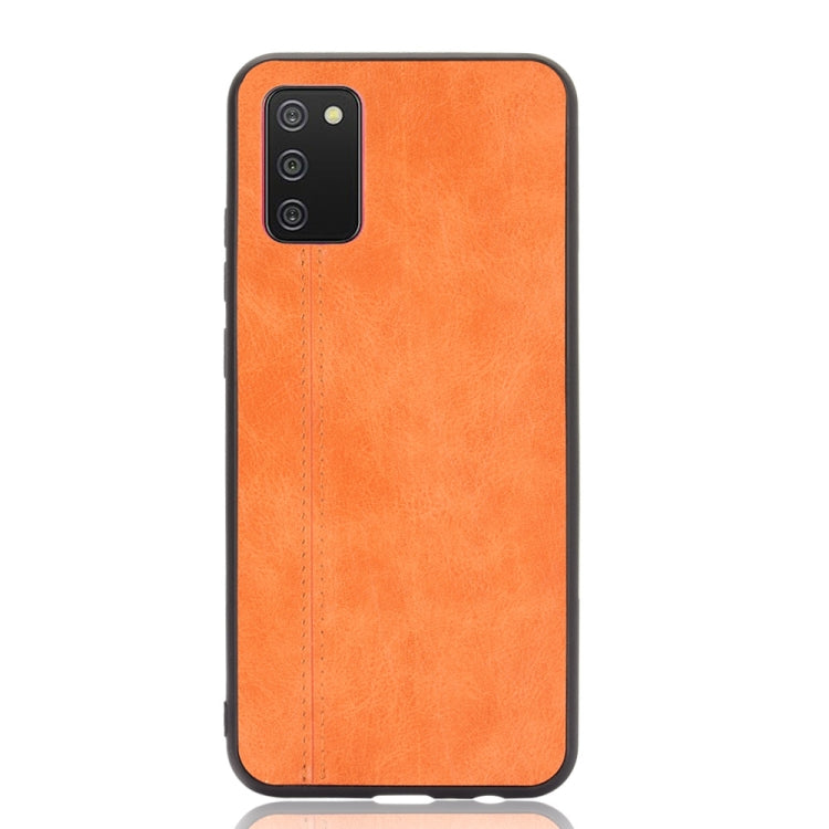 For Samsung Galaxy A02s European Version Shockproof Sewing Cow Pattern Skin PC + PU + TPU Case