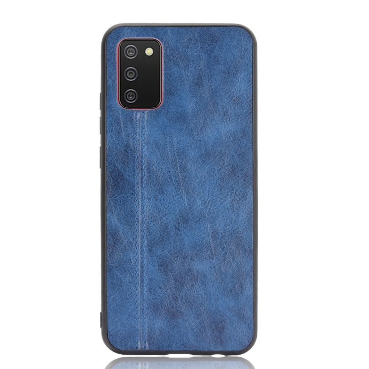 For Samsung Galaxy A02s European Version Shockproof Sewing Cow Pattern Skin PC + PU + TPU Case